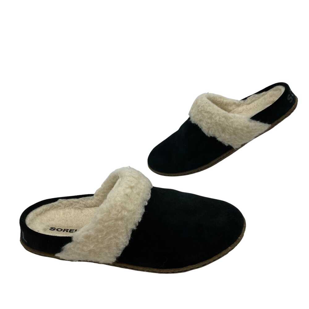 Sorel Black Leather Slippers | Women’s Size 10